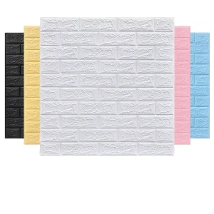 3D White Brick Wall Sticker Waterproof XPE Foam Wall Tiles Vinyl Wallpaper 70*77cm