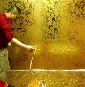 豪华金花3D效果PVC客厅3D壁纸