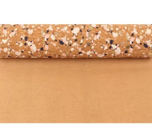45*30CM Black Stones Cork Fabric PU Synthetic Leather Sheet for Construction Material Durable Waterproof