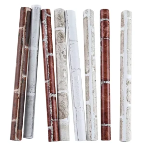 45*500cm TV Background Wallpaper Self Adhesive Removable PVC Decorative Red Brick Wall Paper