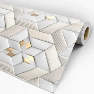 45CM*10M Self-Adhesive Wallpaper Roll Geometric Pattern PVC Film Contact Paper for Living Room Home Decor