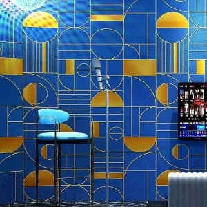 45cm*10m Colorful Modern Floral PVC Peel and Stick Waterproof Wall Paper for Bedroom Interior Decor