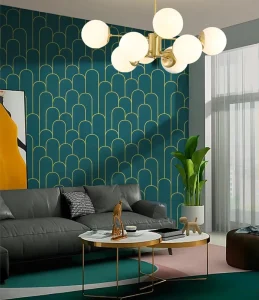45cm*10m Waterproof PVC Peel and Stick Geometric Wallpaper for Bedroom Hotel Home Interior Decor