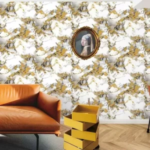 45cm*10m Waterproof Peel and Stick Wallpaper Modern Floral Design for Bedroom and Living Room Decoration