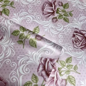 45cm Flower Pattern Easy to Clean Wallpaper Heat Resistant Self Adhesive Vinyl Waterproof for Modern Bathroom