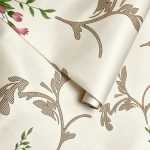 45cm Flower Pattern Luxury Look Wallpaper Wipe Clean Self Adhesive Vinyl Wallpaper Sticker
