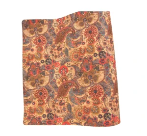 45x30CM Portugal Floral Printed Cork Fabric Cork PU Leather Sheet Eco Friendly for Bags Shoes Cosmetic Boxes