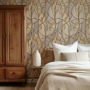 50*300cm Modern Waterproof Self-Adhesive Polyester Wallpaper for Kids’ Room & Living Room Eco-Friendly Wall Covering
