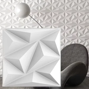 50cm*50cm PVC 3D Diamond Wall Panel Jagged Matching MattWallpaper for Interior Wall Decor Ceiling Decoration