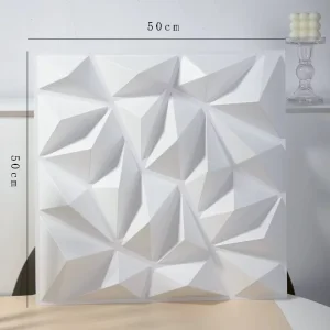 50cm X 50cm Modern Geometric PVC Wall Panel 3D Textured Easy DIY Installation for Living Room Apartment Interior Decoration