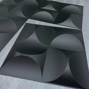 50×50 cm Heat Insulation Matt Black Diamond Surface PVC Panels Decorative 3D Wall Panels Designs