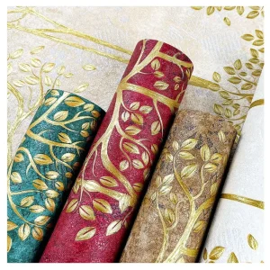53cm Deep Embossing Tree Pattern Wallpaper European Classic PVC Wallpaper Non Glue 3D Wallpaper for Home Decoration