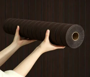 58cm*3m Wood Slat Wall Sticker Self-adhesive Waterproof Wood Grille Wallpaper for Living Room Decor