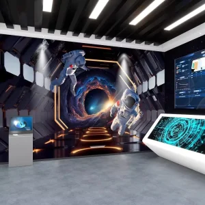 5D Three Dimensional Technological Industrial Geometric Decorative Astronaut Background Fabric Wallpaper Self adhesive Space