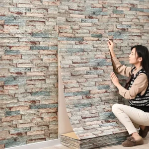 5m/10m the Bedside Anti collision Wall Covering 3mm Waterproof Wall Panel XPE 3D Bricks Wall Sticker Self adhesive