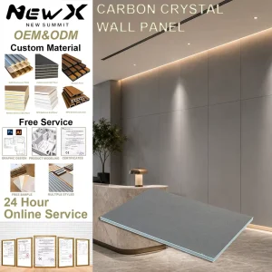 5mm Carbon Crystal Minimalist Waterproof Wood Veneer Interior Wall Panels For Hotel Apartment Office