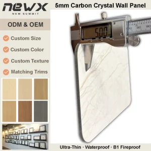 5mm Waterproof Carbon Crystal Wall Panel for Fast Hotel and Apartment Renovation