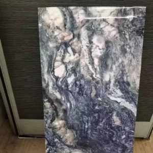 60cm*30/60cm Adhesive Glossy Foam 3D PVC Marble Tiles Modern Waterproof Bedroom Wall Sticker Peel and Stick