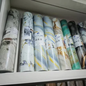 60cm*300cm Modern Self-Adhesive Wallpaper Marble Stickers Waterproof Fire Resistant for Bedroom