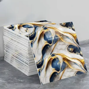60cm*60cm/2ft*2ft UV Waterproof Marble Tiles Wall Sticker Self Adhesive Wallpapers Cladding Wall Panels for Kitchen