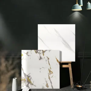 60cm *60cm Size Waterproof Marble Sheet PVC Self-adhesive Wall Tile Pattern Peel Stick Wallpaper Panel for Kitchen Modern Home