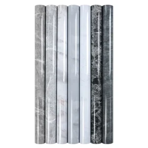 60cm Modern Waterproof Marble Peel and Stick Self adhesive PVC PETG Glossy Decorative Wallpaper for Hotel and Bathroom
