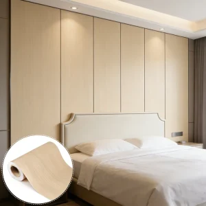 60cm Self Adhesive Wood Grain Vinyl Wallpaper Waterproof for Commercial Use