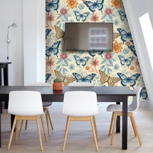 7.32*118.11 Inch Floral Peel and Stick Wallpaper Vintage Floral Decorative Wall Paper Self Adhesive Removable Contact Wallpaper