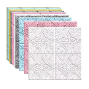 70*70CM 3D Self Adhesive Waterproof Wallpaper Geometric Anti Static Wallpaper for Living Room Bedroom Kitchen Bathroom Walls