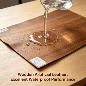 8. Breathable Wear Resistant Wood Texture Leather for Upholstery and Wall Covering Elegant Home Decoration Sustainable Material