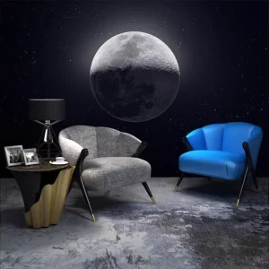 8D Three-Dimensional Concave-Convex Lunar Surface Seamless Fabric Waterproof Self-adhesive Wallpaper Embossed Finish Vintage