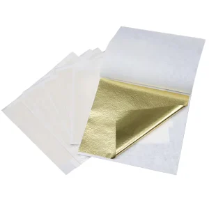 9*9cm Taiwan Champagne Gold Leaf Sheets Silver Leaf Paper for Home Furniture Ceiling Wallpaper Decoration Gold Leaf Foil