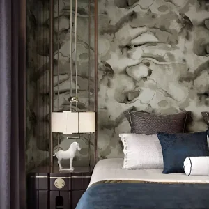 Abstract Texture Non Woven Waterproof Wallpaper Modern Wallcovering for Office Hotel Commercial Interior
