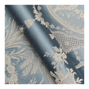 African Damask Brocade Linen Swiss Black Fabrics Blue and White Floral Wallpaper Table Napkins Curtain Fabrics