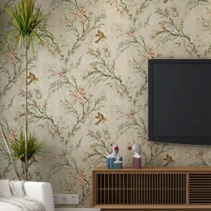 American Rural Farmhouse 3D Self-adhesive PVC Waterproof Floral Wallpaper for Hotel Household Use Peel and Stick Installation