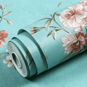 American Rustic 3D Floral Non Woven Wallpaper Vintage Flower Wall Covering
