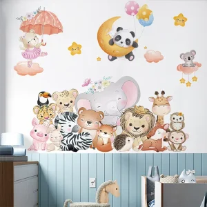 Animal Children’s Room Bedroom Wall Stickers Cute Wallpaper Decor for Kids’ Bedrooms