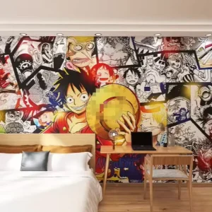 Anime Wallpaper for the Bedroom of the Japanese Black and White Cartoon King of Navigation
