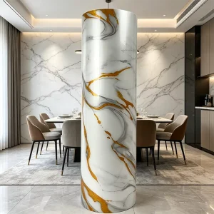 Anti Mold Self Adhesive Marble Wall Sticker Easy Install PVC Film for Living Room Bedroom Wall
