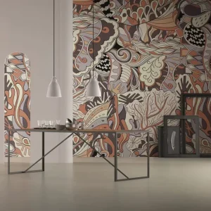 Art Abstract Floral Swirl Wallpaper Retro Bohemian Geometric Leaf Wall Covering for Living Room Bedroom Hotel Home Decor Mural