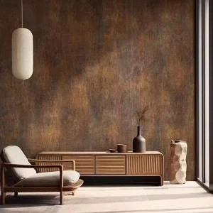 Artistic Paint Texture Wallpaper American Retro Distressed Wallpaper Brown Mottled Industrial Style