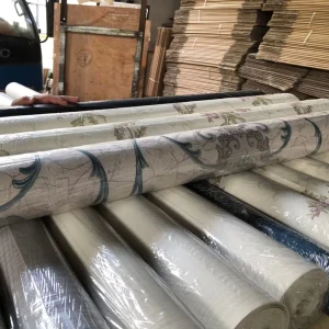B Grade Modern Waterproof 3D PVC Wallpapers for Hotel & Household Use Stocklot Available