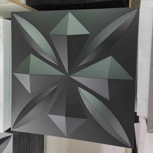 Background Wall Design Interior Decorativo Pvc Wallpaper 3D Wall Panel Para Pared Pvc 3D Wall Panels Black 500x500x1mm