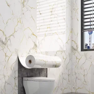 Bathroom Waterproof Wall Decor Faux 3D Marble Tile Wallpaper Stickers 3D Wall Panel Self-Adhesive Ceiling Tiles