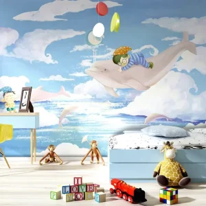 Bear Dinosaurs Animals Removable Wallpaper for Home Decor Custom Creative Children Wallpaper Rolls Kids Living Room Wall Mural