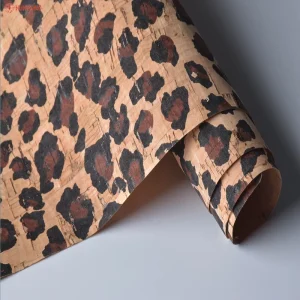Beautiful Design Slub Natural Cork Printing Adhesive Cork Sheets for Lady Bags