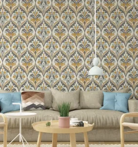 Beautiful Ethnic Style Damask Wallpaper Home Decoration
