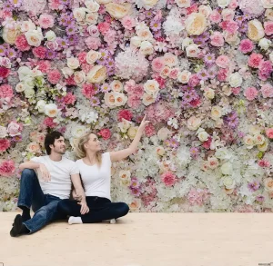 Beautiful Floral Pattern Canvas Backing Digital Printing Wallpaper