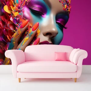 Beautiful Modern Woman Hands Elegant Nail Polish Manicure Large Waterproof Wall Mural Wallpaper Easy for Household Use Bedroom