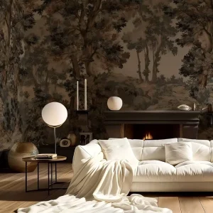 Beige Tapestry Landscape Wallpaper Mural Premium Non Woven Wallpaper for Bedroom Interior Design